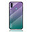 Samsung Galaxy A11用ハイブリットバンパーケース プラスチック 鏡面 虹 グラデーション 勾配色 カバー LS1 サムスン マルチカラー