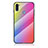 Samsung Galaxy A11用ハイブリットバンパーケース プラスチック 鏡面 虹 グラデーション 勾配色 カバー LS2 サムスン ピンク