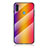 Samsung Galaxy A11用ハイブリットバンパーケース プラスチック 鏡面 虹 グラデーション 勾配色 カバー LS2 サムスン オレンジ