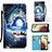 Samsung Galaxy A12 5G用手帳型 レザーケース スタンド パターン カバー Y02B サムスン ミッドナイトネイビー