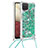 Samsung Galaxy A12 5G用シリコンケース ソフトタッチラバー ブリンブリン カバー 携帯ストラップ S03 サムスン グリーン