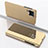Samsung Galaxy A12 5G用手帳型 レザーケース スタンド 鏡面 カバー サムスン ゴールド
