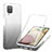 Samsung Galaxy A12 5G用前面と背面 360度 フルカバー 極薄ソフトケース シリコンケース 耐衝撃 全面保護 バンパー 勾配色 透明 YB1 サムスン ブラック