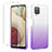 Samsung Galaxy A12用前面と背面 360度 フルカバー 極薄ソフトケース シリコンケース 耐衝撃 全面保護 バンパー 勾配色 透明 YB2 サムスン パープル