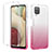 Samsung Galaxy A12用前面と背面 360度 フルカバー 極薄ソフトケース シリコンケース 耐衝撃 全面保護 バンパー 勾配色 透明 YB2 サムスン ピンク
