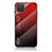 Samsung Galaxy A12用ハイブリットバンパーケース プラスチック 鏡面 虹 グラデーション 勾配色 カバー LS1 サムスン レッド