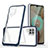 Samsung Galaxy A12用ハイブリットバンパーケース クリア透明 プラスチック 鏡面 カバー MQ1 サムスン ネイビー