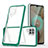 Samsung Galaxy A12 Nacho用ハイブリットバンパーケース クリア透明 プラスチック 鏡面 カバー MQ1 サムスン グリーン