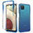 Samsung Galaxy A12 Nacho用前面と背面 360度 フルカバー 極薄ソフトケース シリコンケース 耐衝撃 全面保護 バンパー 勾配色 透明 サムスン ネイビー