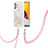 Samsung Galaxy A13 4G用シリコンケース ソフトタッチラバー バタフライ パターン カバー 携帯ストラップ Y01B サムスン ピンク