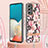Samsung Galaxy A13 4G用シリコンケース ソフトタッチラバー バタフライ パターン カバー 携帯ストラップ Y06B サムスン 