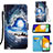 Samsung Galaxy A13 5G用手帳型 レザーケース スタンド パターン カバー Y02B サムスン ミッドナイトネイビー