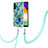 Samsung Galaxy A13 5G用シリコンケース ソフトタッチラバー バタフライ パターン カバー 携帯ストラップ Y01B サムスン グリーン