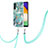 Samsung Galaxy A13 5G用シリコンケース ソフトタッチラバー バタフライ パターン カバー 携帯ストラップ Y01B サムスン ライトグリーン
