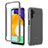 Samsung Galaxy A13 5G用360度 フルカバー ハイブリットバンパーケース クリア透明 プラスチック カバー ZJ1 サムスン グレー