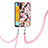 Samsung Galaxy A13 5G用シリコンケース ソフトタッチラバー バタフライ パターン カバー 携帯ストラップ Y06B サムスン ピンク