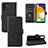 Samsung Galaxy A13 5G用手帳型 レザーケース スタンド カバー L03Z サムスン ブラック