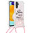 Samsung Galaxy A13 5G用シリコンケース ソフトタッチラバー ブリンブリン カバー 携帯ストラップ S02 サムスン ピンク