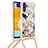 Samsung Galaxy A13 5G用シリコンケース ソフトタッチラバー ブリンブリン カバー 携帯ストラップ S02 サムスン ゴールド