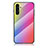 Samsung Galaxy A13 5G用ハイブリットバンパーケース プラスチック 鏡面 虹 グラデーション 勾配色 カバー LS2 サムスン ピンク