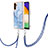 Samsung Galaxy A13 5G用シリコンケース ソフトタッチラバー バタフライ パターン カバー 携帯ストラップ YB7 サムスン 