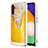 Samsung Galaxy A14 5G用シリコンケース ソフトタッチラバー バタフライ パターン カバー 携帯ストラップ YB8 サムスン イエロー
