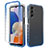 Samsung Galaxy A14 5G用前面と背面 360度 フルカバー 極薄ソフトケース シリコンケース 耐衝撃 全面保護 バンパー 勾配色 透明 ZJ1 サムスン ネイビー