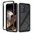 Samsung Galaxy A15 4G用360度 フルカバー ハイブリットバンパーケース クリア透明 プラスチック カバー ZJ4 サムスン ブラック