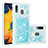 Samsung Galaxy A20用シリコンケース ソフトタッチラバー ブリンブリン カバー S01 サムスン ブルー