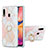 Samsung Galaxy A20用シリコンケース ソフトタッチラバー バタフライ パターン カバー アンド指輪 Y01B サムスン ピンク
