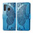 Samsung Galaxy A21用手帳型 レザーケース スタンド カバー L01 サムスン ブルー