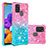 Samsung Galaxy A21s用シリコンケース ソフトタッチラバー ブリンブリン カバー S02 サムスン ピンク