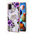 Samsung Galaxy A21s用シリコンケース ソフトタッチラバー バタフライ パターン カバー アンド指輪 Y03B サムスン 