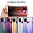Samsung Galaxy A21s用ハイブリットバンパーケース プラスチック 鏡面 虹 グラデーション 勾配色 カバー LS1 サムスン 