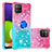 Samsung Galaxy A22 4G用シリコンケース ソフトタッチラバー ブリンブリン カバー アンド指輪 S02 サムスン ピンク