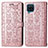 Samsung Galaxy A22 4G用手帳型 レザーケース スタンド パターン カバー S03D サムスン ピンク