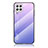 Samsung Galaxy A22 4G用ハイブリットバンパーケース プラスチック 鏡面 虹 グラデーション 勾配色 カバー LS1 サムスン ラベンダー