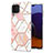 Samsung Galaxy A22 4G用シリコンケース ソフトタッチラバー バタフライ パターン カバー Y01B サムスン ピンク