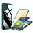 Samsung Galaxy A22 4G用360度 フルカバー ハイブリットバンパーケース クリア透明 プラスチック カバー MJ1 サムスン グリーン