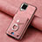 Samsung Galaxy A22 4G用シリコンケース ソフトタッチラバー レザー柄 カバー SD3 サムスン ピンク