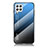 Samsung Galaxy A22 4G用ハイブリットバンパーケース プラスチック 鏡面 虹 グラデーション 勾配色 カバー LS1 サムスン 