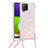 Samsung Galaxy A22 4G用シリコンケース ソフトタッチラバー ブリンブリン カバー 携帯ストラップ S03 サムスン 