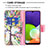 Samsung Galaxy A22 4G用手帳型 レザーケース スタンド パターン カバー B01F サムスン 