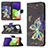 Samsung Galaxy A22 4G用手帳型 レザーケース スタンド パターン カバー B03F サムスン 