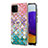 Samsung Galaxy A22 4G用シリコンケース ソフトタッチラバー バタフライ パターン カバー アンド指輪 Y03B サムスン 
