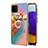 Samsung Galaxy A22 4G用シリコンケース ソフトタッチラバー バタフライ パターン カバー アンド指輪 Y03B サムスン 