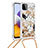 Samsung Galaxy A22 5G用シリコンケース ソフトタッチラバー ブリンブリン カバー 携帯ストラップ S02 サムスン ゴールド