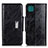 Samsung Galaxy A22 5G用手帳型 レザーケース スタンド カバー N04P サムスン ブラック