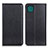 Samsung Galaxy A22 5G用手帳型 レザーケース スタンド カバー N01P サムスン ブラック