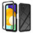 Samsung Galaxy A22 5G用360度 フルカバー ハイブリットバンパーケース クリア透明 プラスチック カバー ZJ3 サムスン ブラック